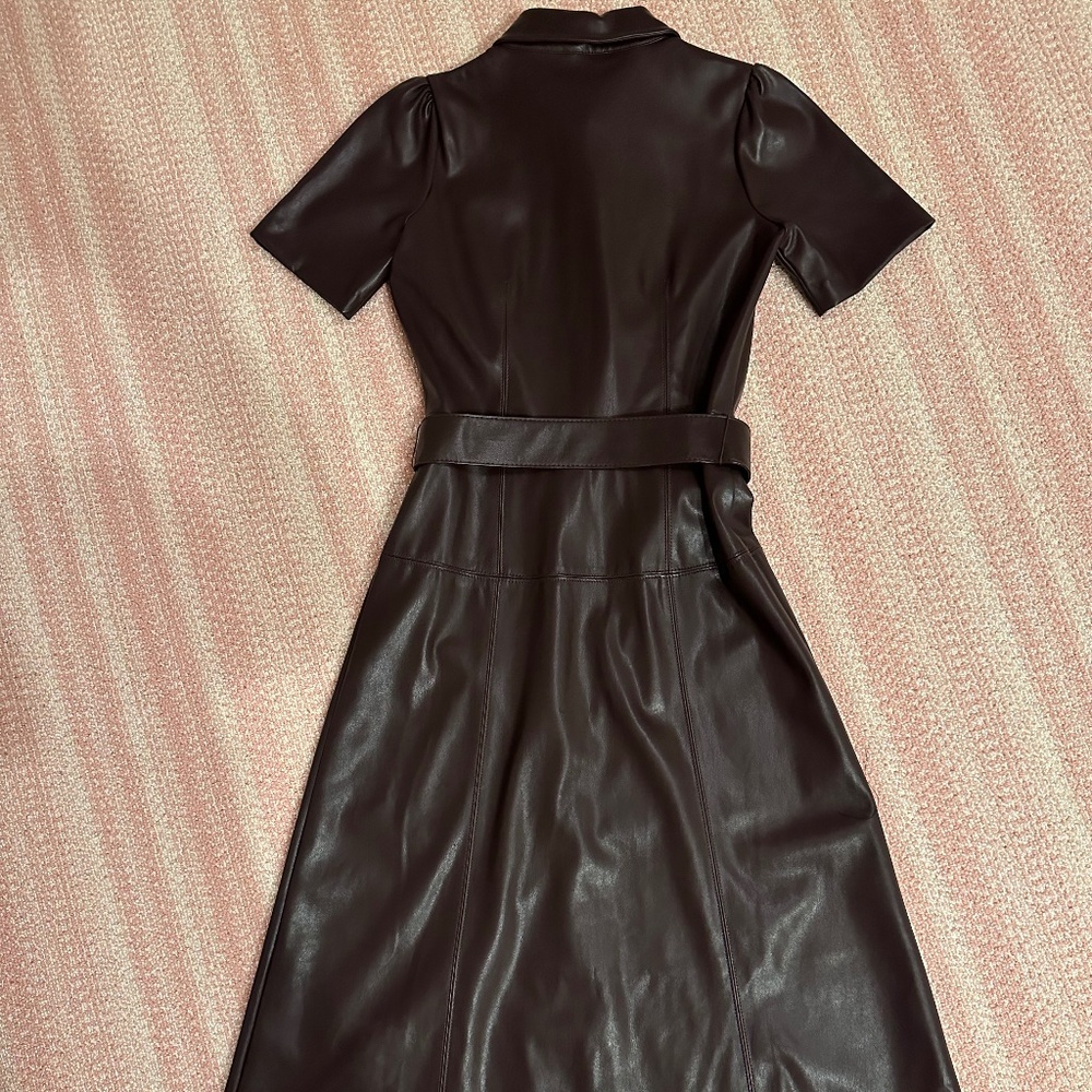 Ann Taylor faux leather midi dress (Size 00)